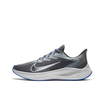 Nike Zoom Winflo 7 Cushioning Anti-Slip And Wear-Resistant Low-Top Casual Running Shoes Men's Gray Blue