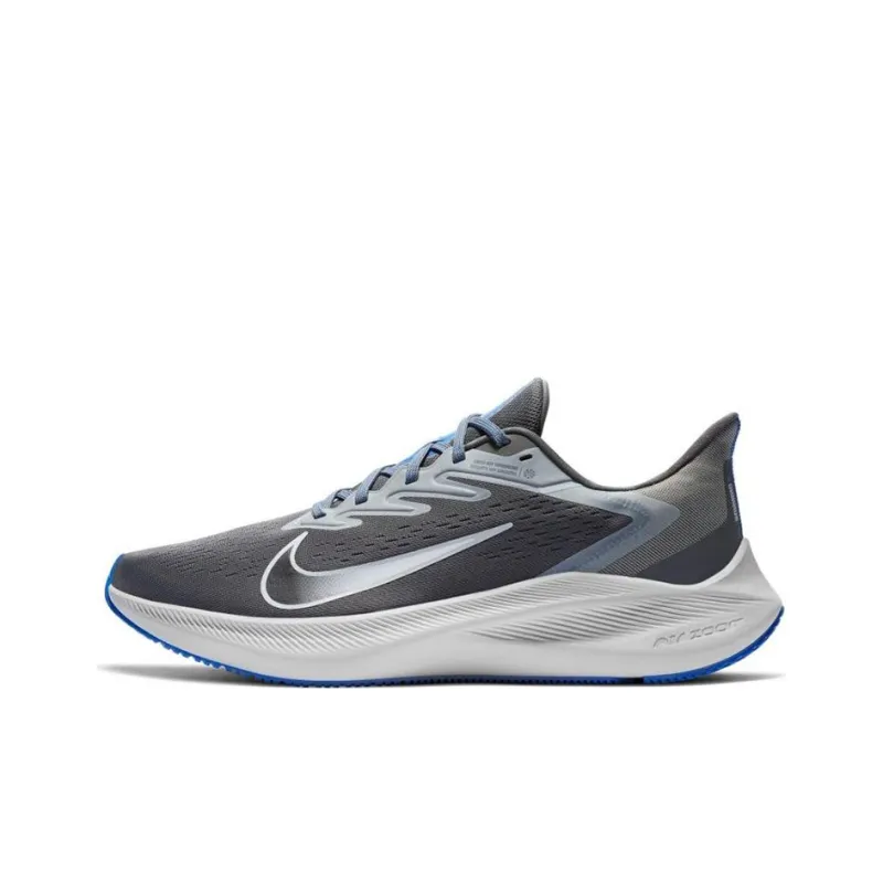 Nike Zoom Winflo 7 Cushioning Anti-Slip And Wear-Resistant Low-Top Casual Running Shoes Men's Gray Blue-0