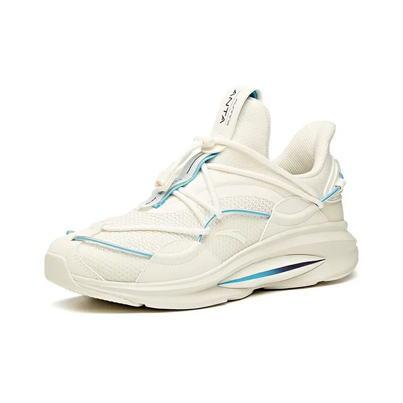 Anta Running Collection Anti Slip Wear Resistant Low Top Running Shoes Men's Ivory White-1