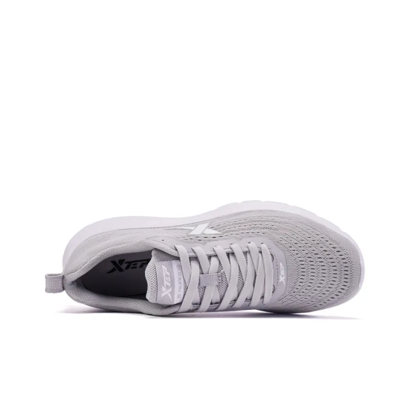 XTEP Breathable, Rebound, Anti Slip, And Wear Resistant Low Top Running Shoes Men's Light Gray Black-2