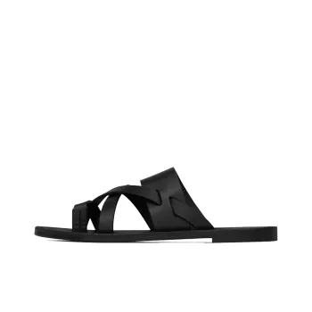 SAINT LAURENT Culver Leather Slides