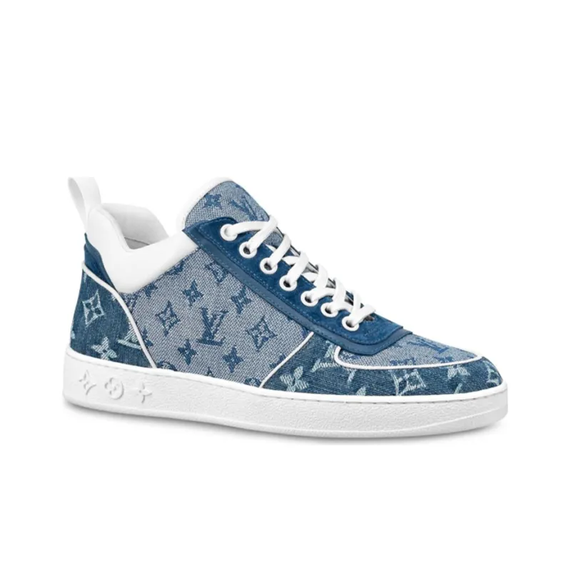 LOUIS VUITTON Lv Boombox Monogram Sneakers Denim Blue Women's-1