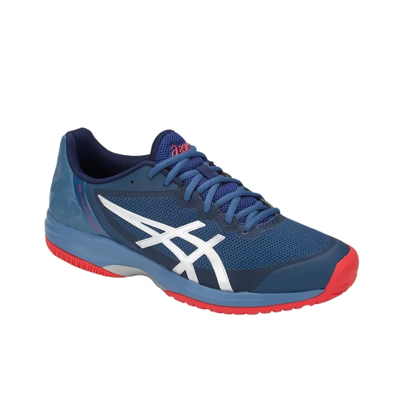Asics Gel-Court Speed Wear-Resistant Cushioning Slip-Resistant Low-Top Running Shoes Men's Blue White Red-3
