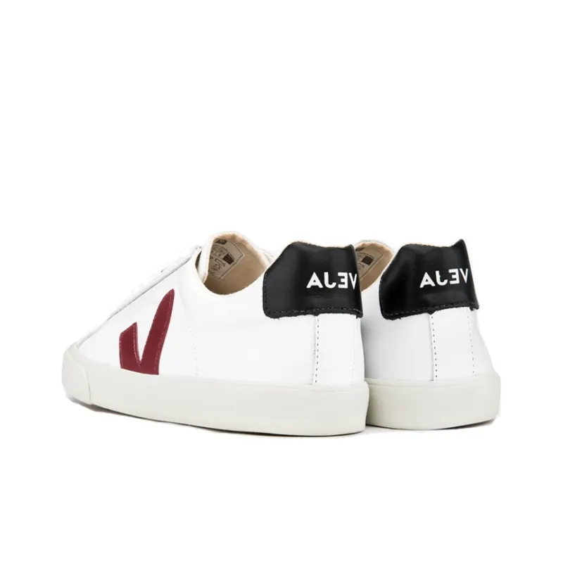 VEJA Esplar Logo Leather 'White Marsala Black'-2