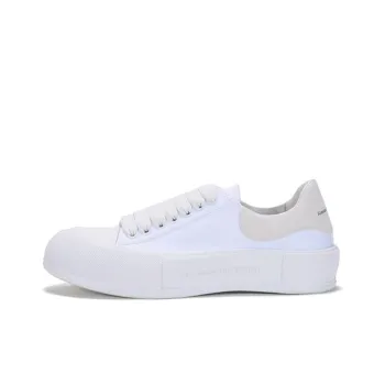 Alexander McQueen Deck Skate Plimsoll Lace Up 'White White'