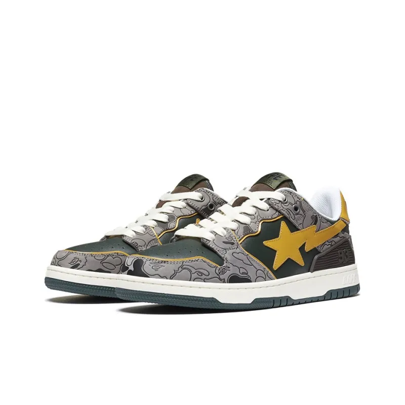 BAPE A BATHING APE Bape SK8 Sta Grey Mustard Yellow-2