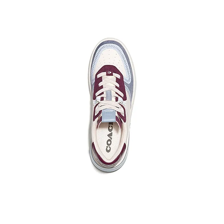COACH Court CitySole Low Top Skateboard Shoes Women's White Blue Brown-2