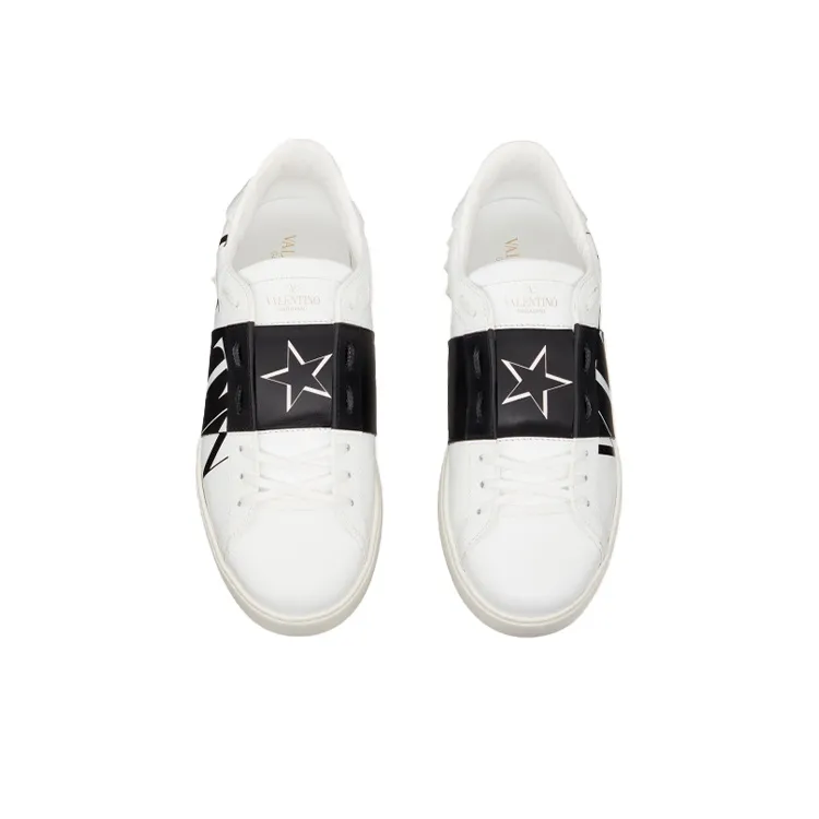 Valentino Star Open Low 'Logo Print - White'-3