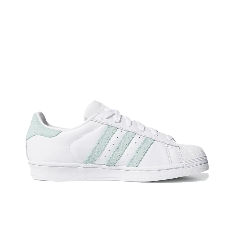 Adidas Superstar 'White/Ash Green/Silver Metallic' Sneakers Women's-1