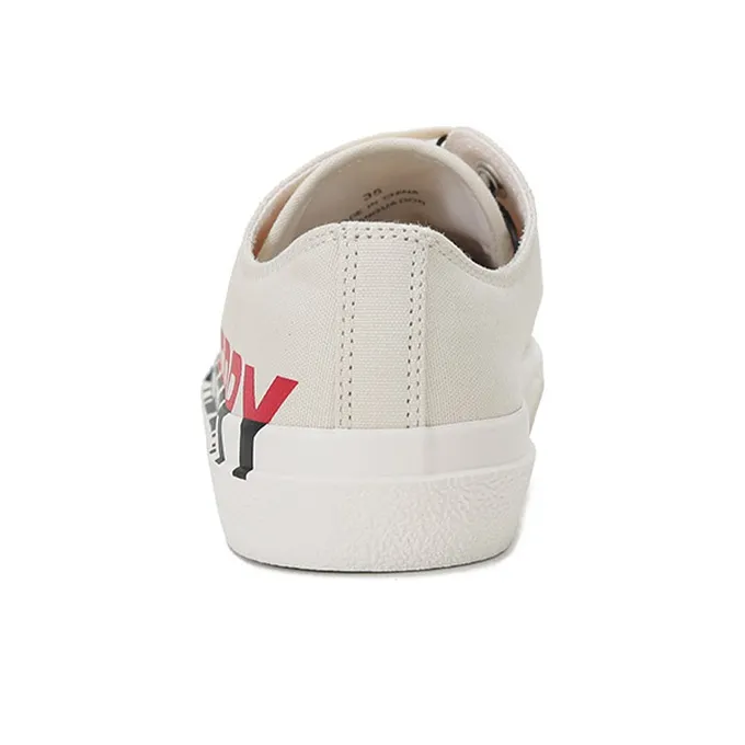 Burberry Low Top Canvas Shoes Women's Cream-5