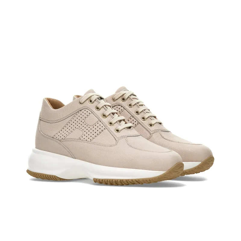 HOGAN Interactive Cushioning Anti-Slip And Wear-Resistant Low-Top Casual Shoes Women's Pearl Pink-1