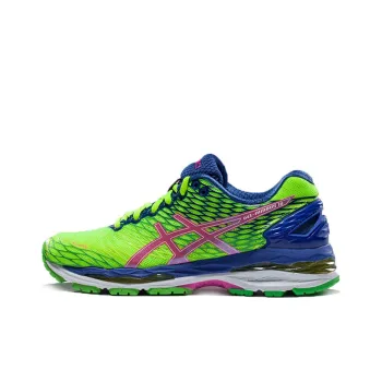 Asics GEL Nimbus 18 Wear Resistant Low Top Running Shoes Women's Green Blue