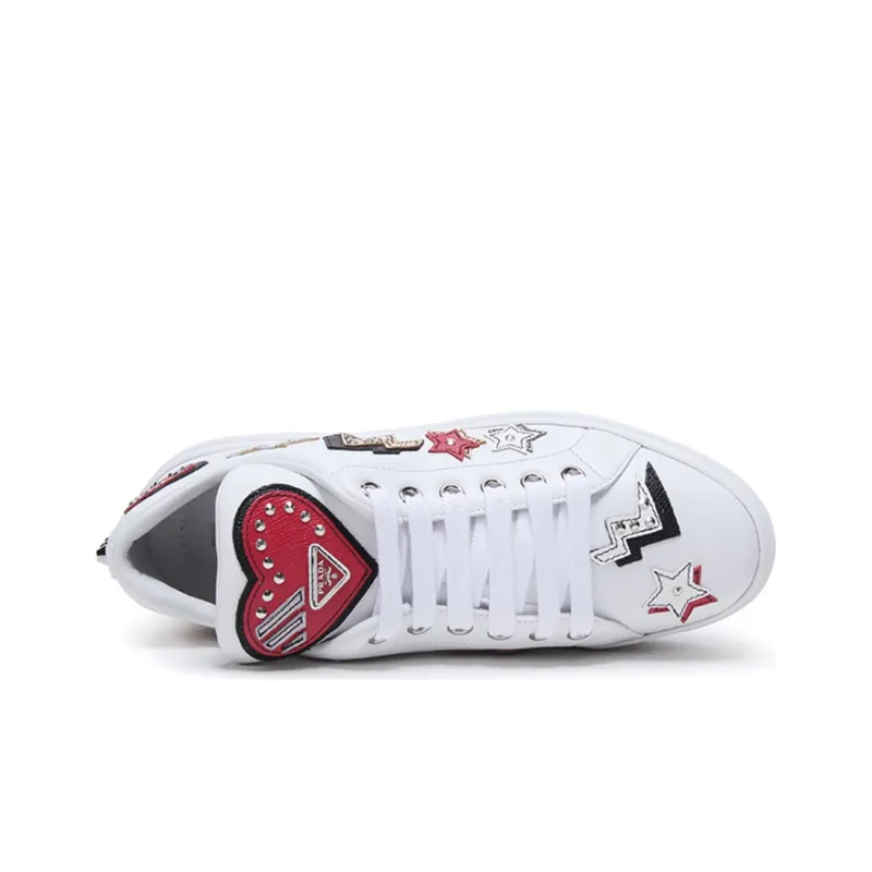 PRADA Women's Robot Leather Platform 'Heart Patches'-4