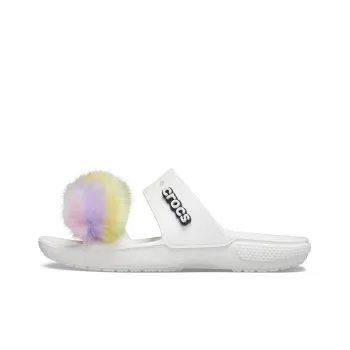 Crocs Classic Fur Sure 2 Straps Sandals 'White'