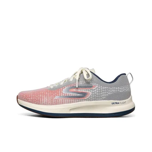 Skechers Go Run Pulse Breathable Low Top Running Shoes Men's White Blue