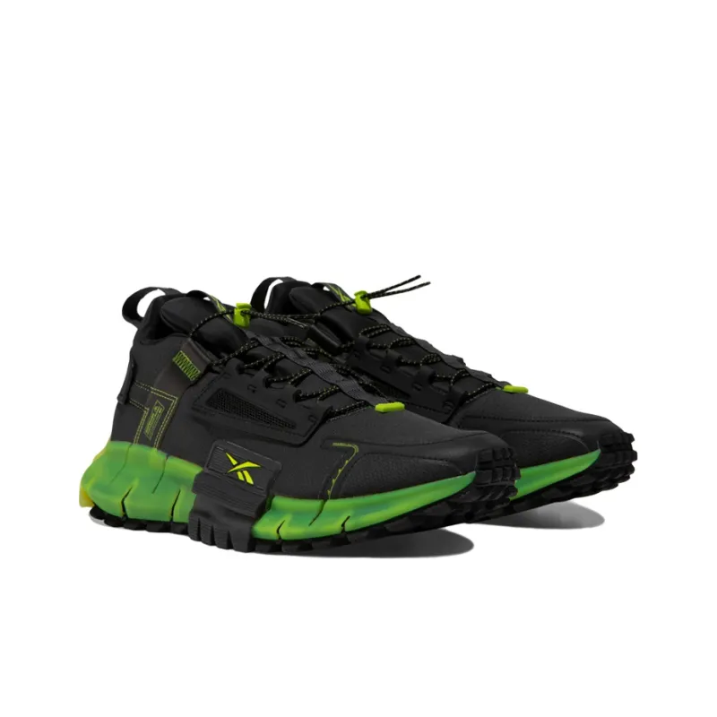 Reebok Zig Kinetica Casual Shoes Unisex Low-Top Black/Moss Green-2