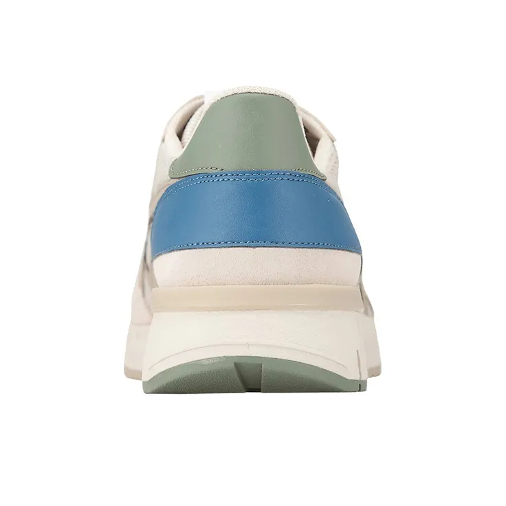 Onitsuka Tiger Rebilac Runner Abrasion Resistant Low Top Running Shoes Unisex Beige Blue-4