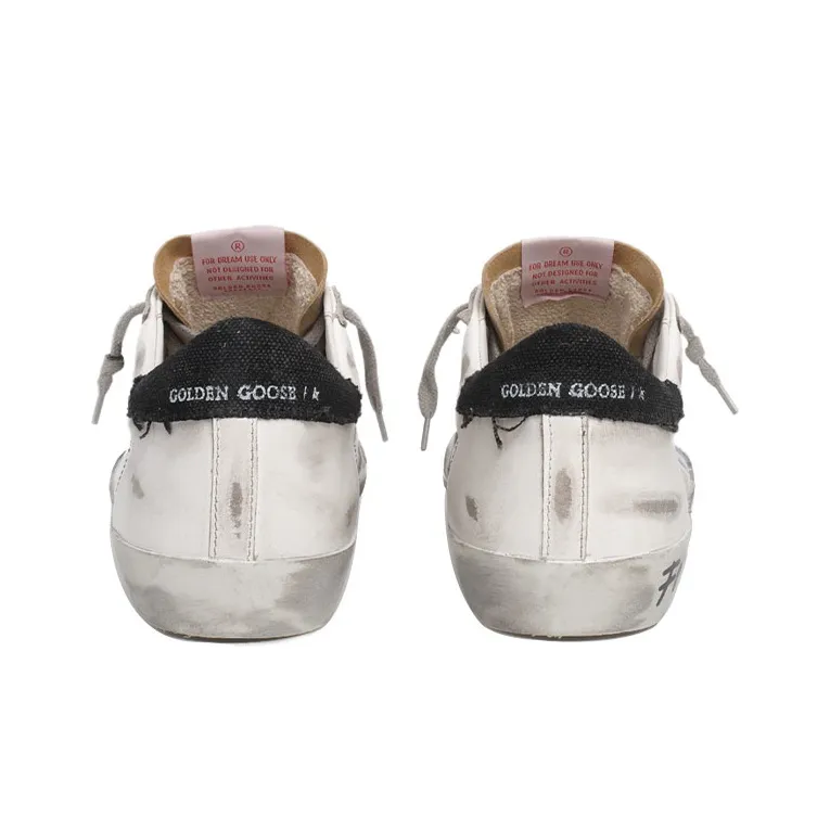 Golden Goose Super Star Stylish Skateboarding Shoes Men's White Blue Distressed Style-4