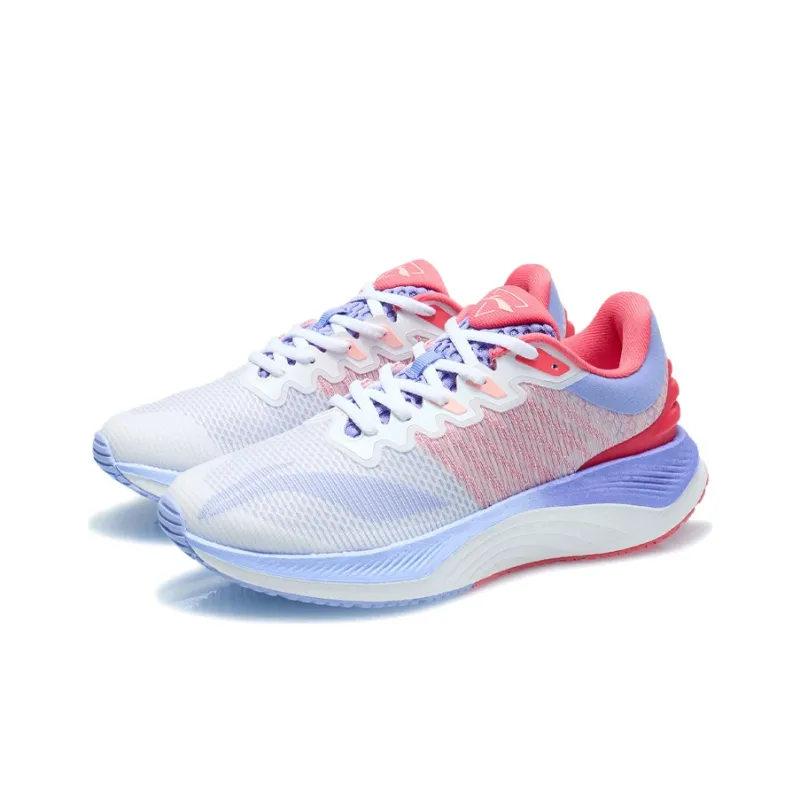 LiNing YueYing Anti-Slip Wear-Resistant Low-Top Running Shoes Women's White Red Purple-2