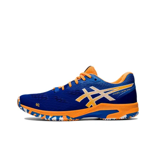 Asics Padel Lima FF Cushioned Wear-Resistant Slip-Resistant Low-Top Running Shoes Men's Blue Yellow