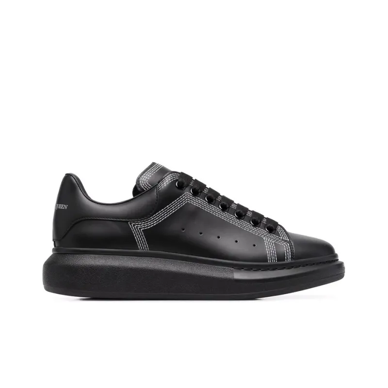 Alexander McQueen Oversized Sneaker 'Embroidered Black Silver'-1