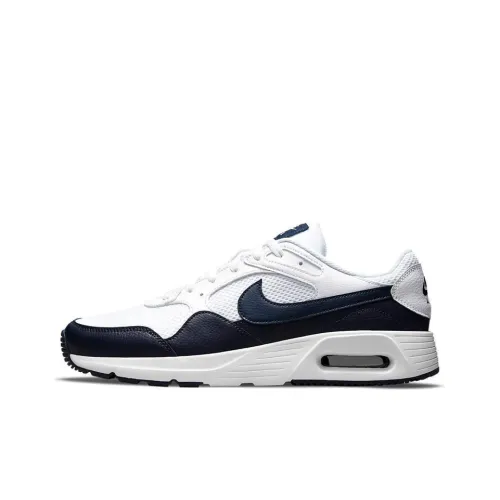 Nike Air Max SC Running Shoes Men Low-Top White/Dark Blue