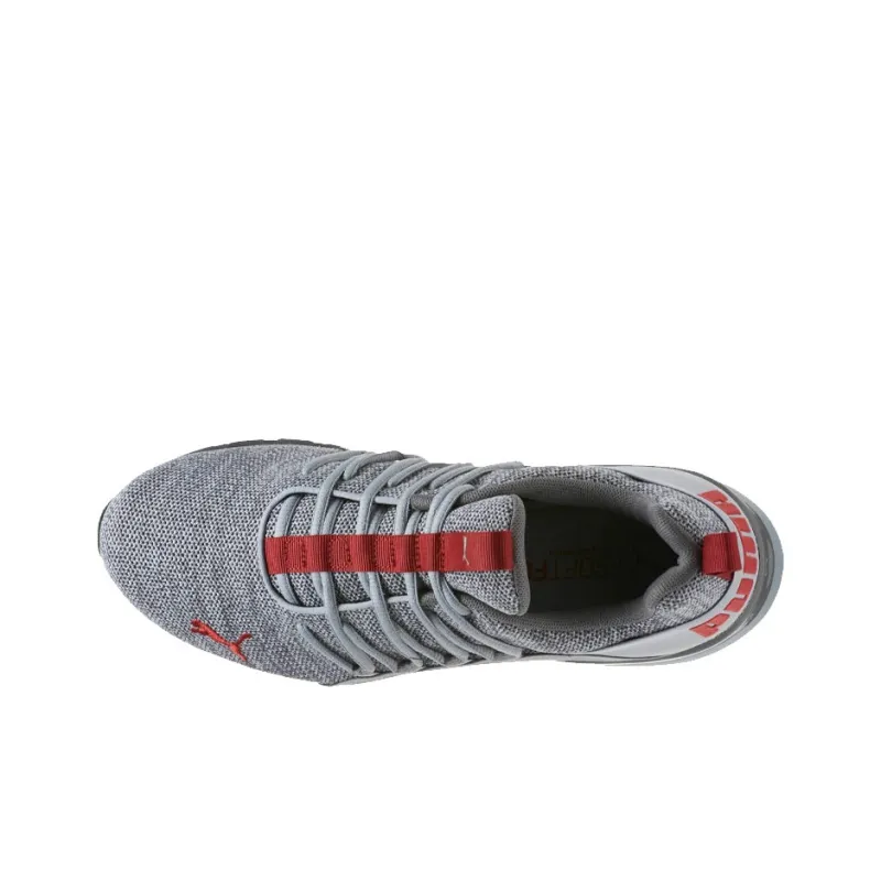 PUMA Axelion Anti-Slip Wear-Resistant Low-Top Running Shoes Men's Gray Red-3