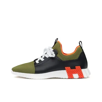 HERMES Depart Anti-Slip Wear-Resistant Breathable Lightweight Low-Top Casual Shoes Men's Green Black