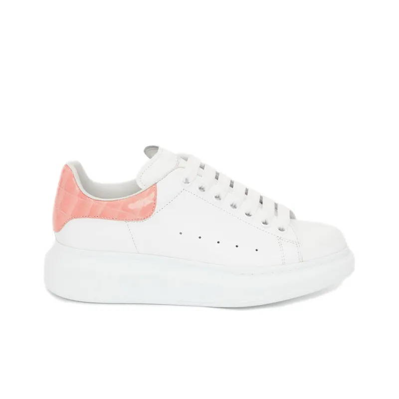 Alexander McQueen Oversized Patent Pink Embossed Croco Women's-1