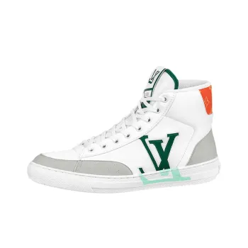 LOUIS VUITTON Lv Charlie Ankle Sneakers 'White With Green Side Logo'