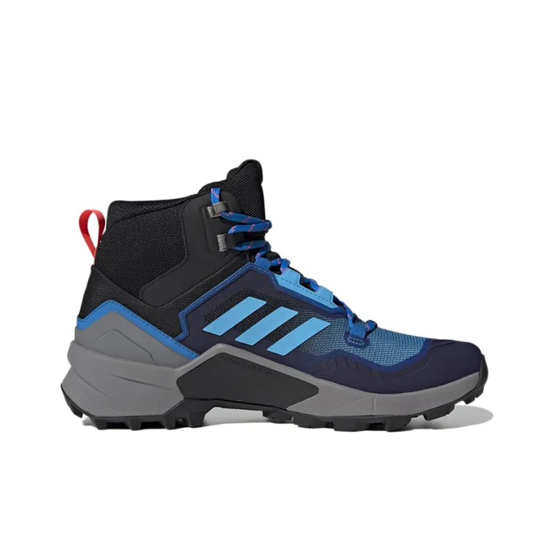 Adidas Terrex Swift R3 Mid Gore-tex Hiking Anti-Slip Wear-Resistant High-Top Trekking Shoes Men's Black Blue-1