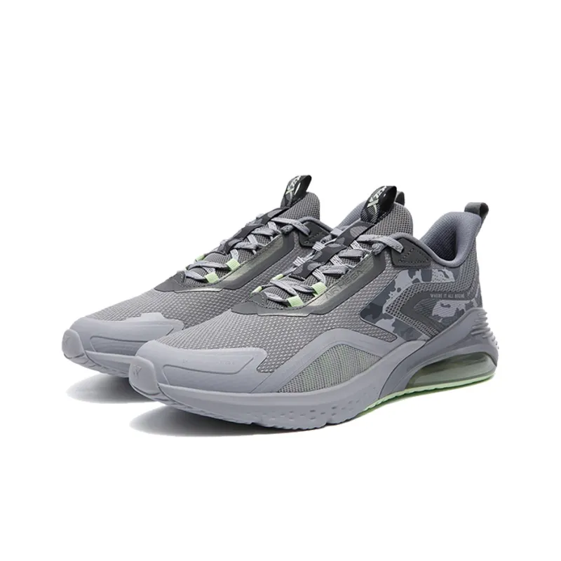 XTEP Shock Absorbers Slip Resistant, Abrasion Resistant, Lightweight Low Top Running Shoes Men's Gray-1