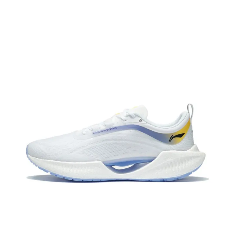 LiNing Super Light 19 Cushioning Anti-Slip And Wear-Resistant Reflective Low-Top Running Shoes Women's White Blue-0