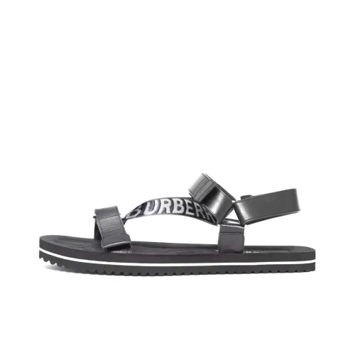 Burberry Logo-Strap Sandal Black Leather