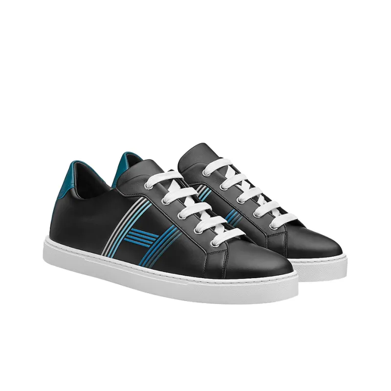 HERMES Avantage Skateboard Shoes Men Low-Top Black/Blue-2