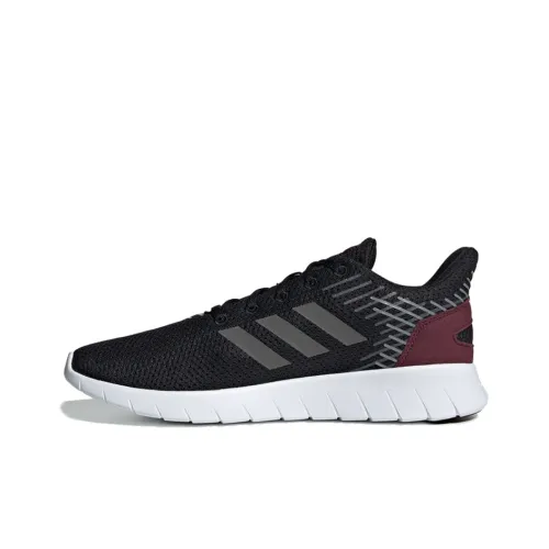 Adidas Asweerun Cushioning Anti-Slip And Wear-Resistant Low-Top Casual Running Shoes Men's Black Red White
