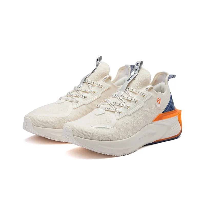 361° Galloping Rebound Abrasion Resistant Slip Resistant Low Top Running Shoes Men's Feather White-2