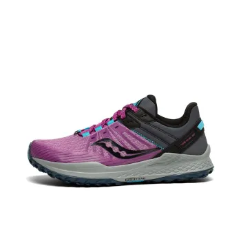 Saucony Mad River TR Cushioned Anti-Slip And Wear-Resistant Lightweight Low-Top Running Shoes Women's Black Purple