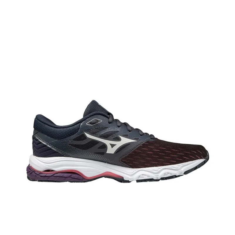 Mizuno Pro Wave Breathable Cushioning Slip-Resistant Low-Top Running Shoes Women's Black Red-1