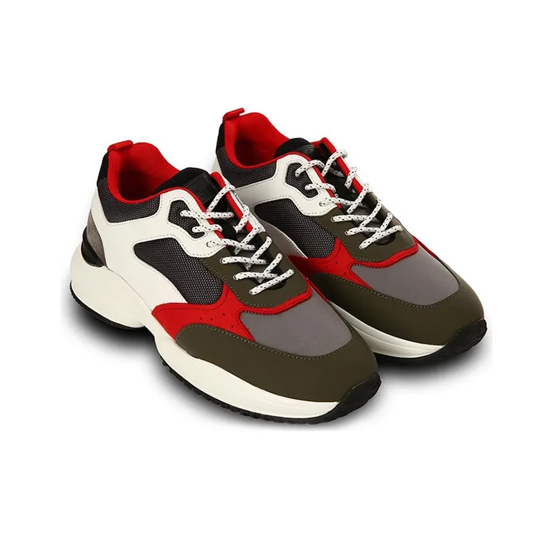 HOGAN Interaction Cushioning Anti-Slip And Wear-Resistant Low-Top Casual Shoes Men's White Black Red-2