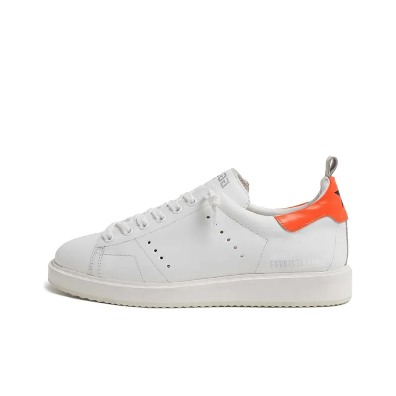 Golden Goose GGDB Starter Skateboard Shoes Women's White Orange Tail-0