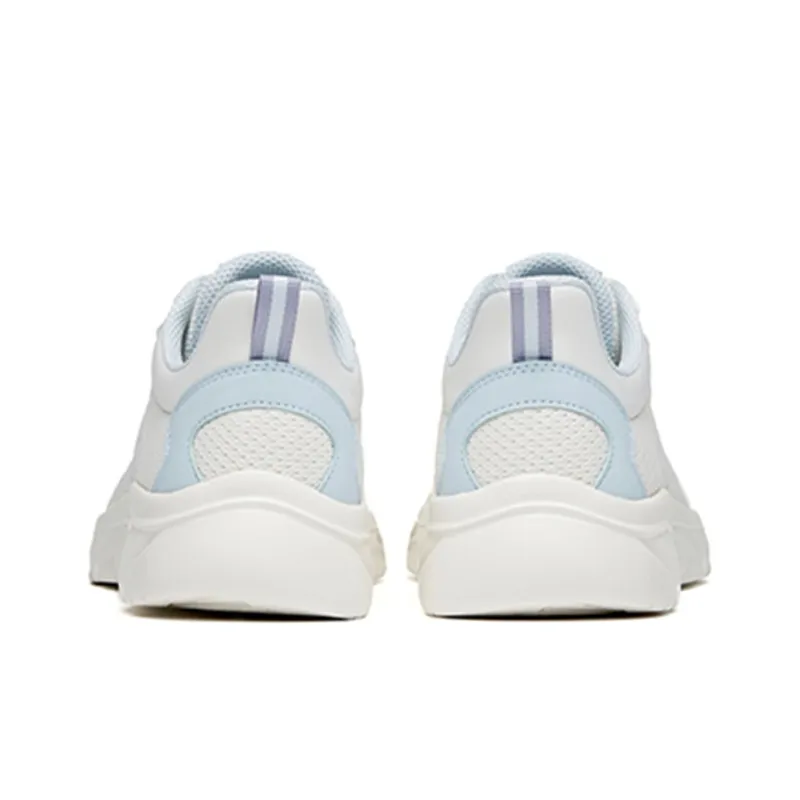 Anta Running Collection Breathable Lightweight Wear Resistant Slip Resistant Low Top Running Shoes Women's White Blue-3