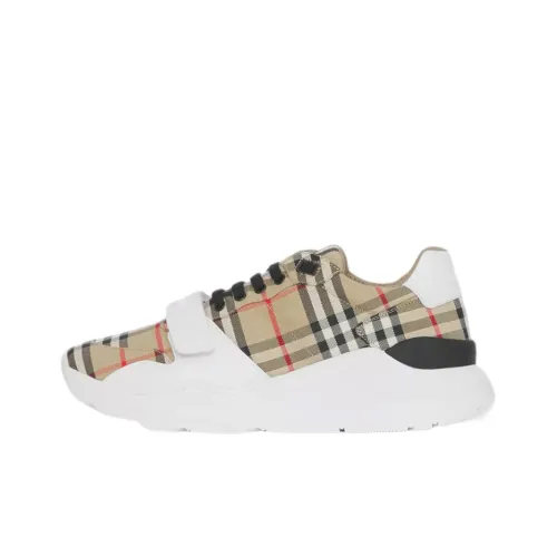 Burberry Ramsey Vintage Check Suede Leather Archive Biege White