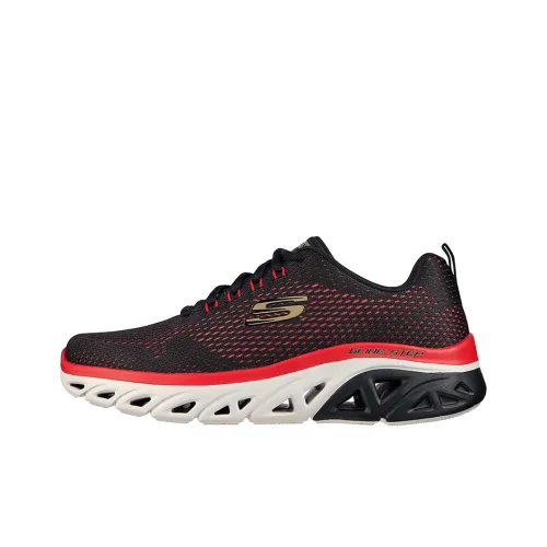 Skechers Glide-step Sport Running Shoes Men Low-Top Black/Red