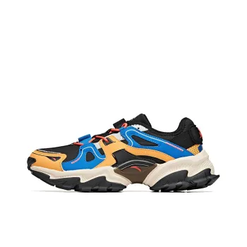 Anta Cushioning Anti Slip Wear Resistant Breathability Low Top Outdoor Shoes Men's Black Yellow Blue