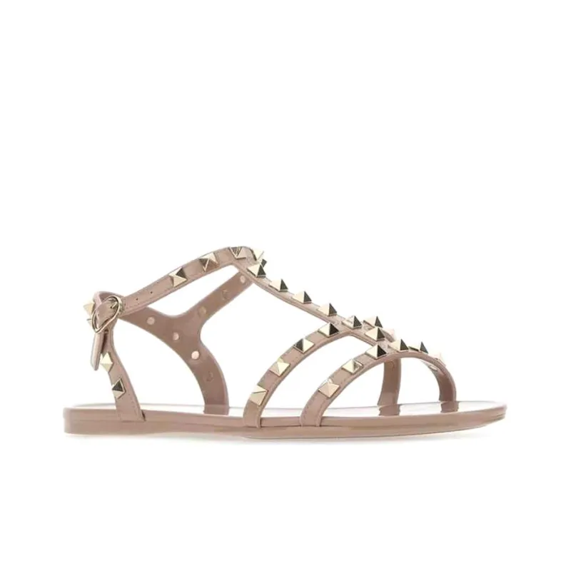 Valentino Rockstud Garavan One Strap Sandals Women's Pink-2