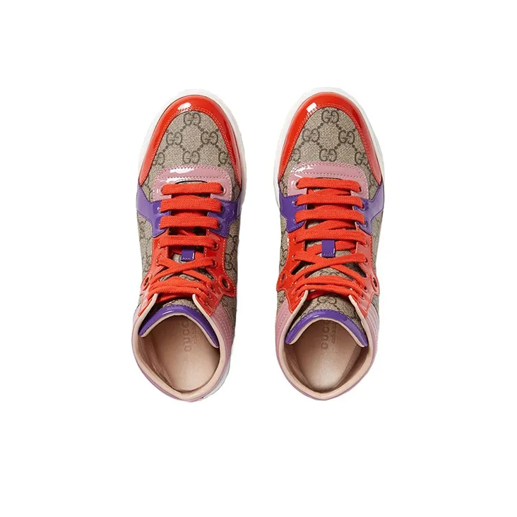 GUCCI Skateboard Shoes Women's High-Top Pink/Purple-2