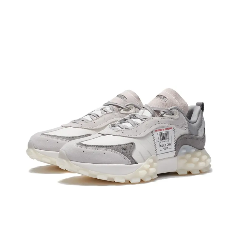LiNing Overload Low-Top Casual Shoes Men's Gray White-2
