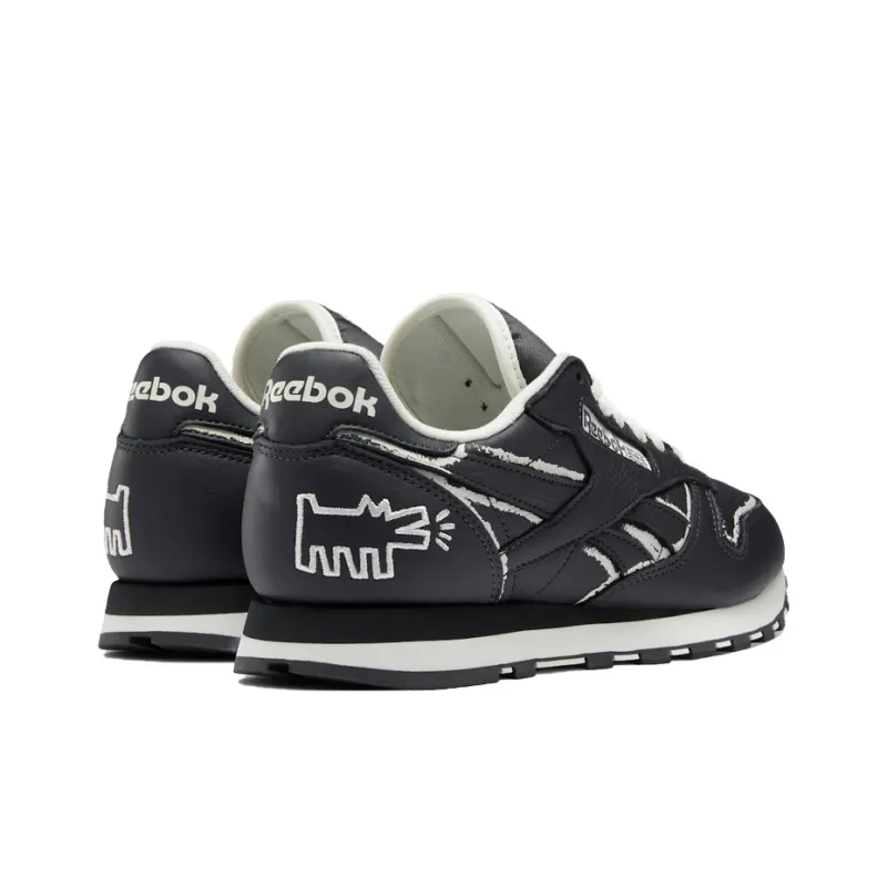 Reebok Classic Leather Keith Haring Pure Grey Chalkboard Dog-3