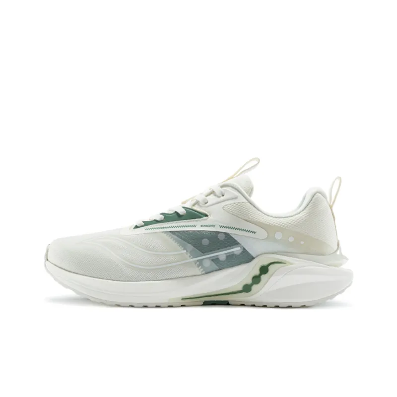 Saucony Coyote Hybrid Anti Slip Wear Resistant Low Top Running Shoes Unisex White Green-0